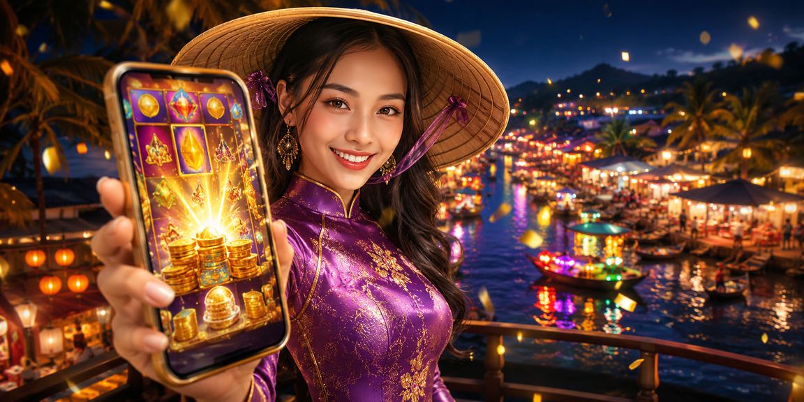 Người chơi tại Phú Quốc trải nghiệm casino trực tuyến trên điện thoại di động với áo dài truyền thống